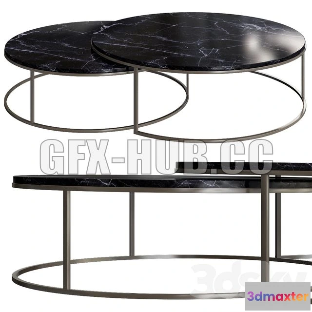 1201102 - FURNITURE 3D MODELS - Globe West Elle Nest Coffee Table