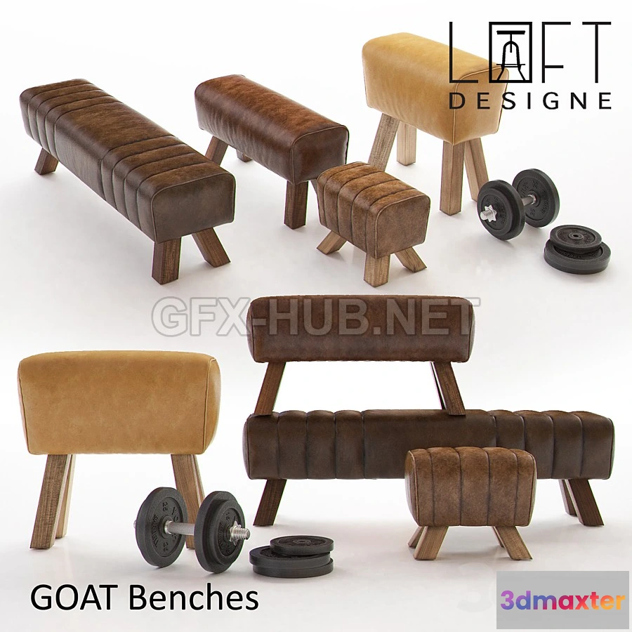 1201108 - FURNITURE 3D MODELS - GOAT Benches - LOFT DESIGNE
