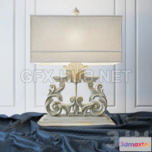 1201118 - FURNITURE 3D MODELS - Golden Harp Table Lamp