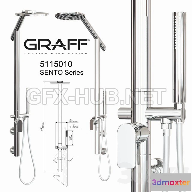 1201134 - FURNITURE 3D MODELS - Graff Shower set 5115010 SENTO Series