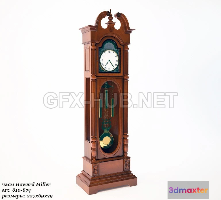 1201152 - FURNITURE 3D MODELS - Grandfather Clocks Howard Miller