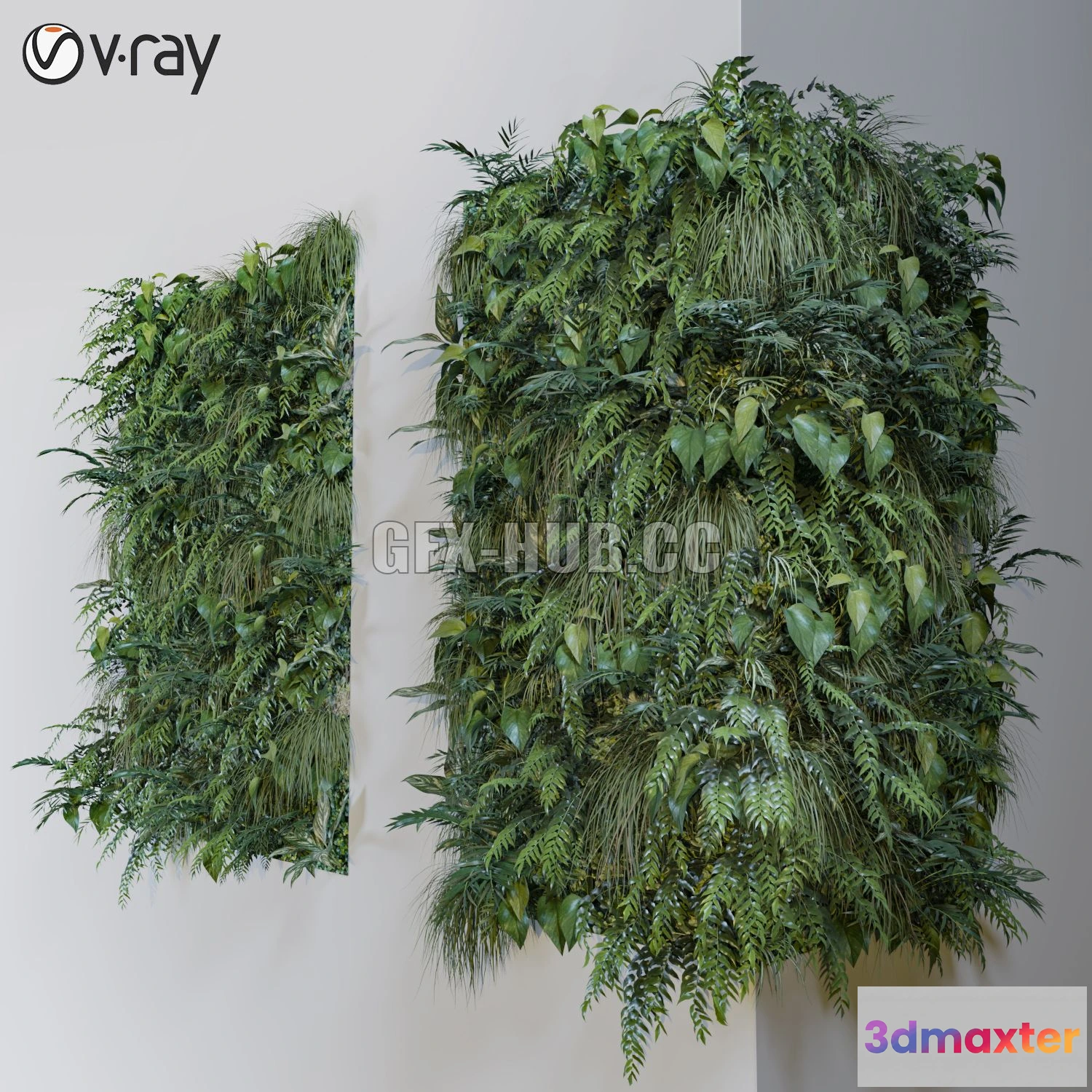 1201200 - FURNITURE 3D MODELS - Green Wall Corner