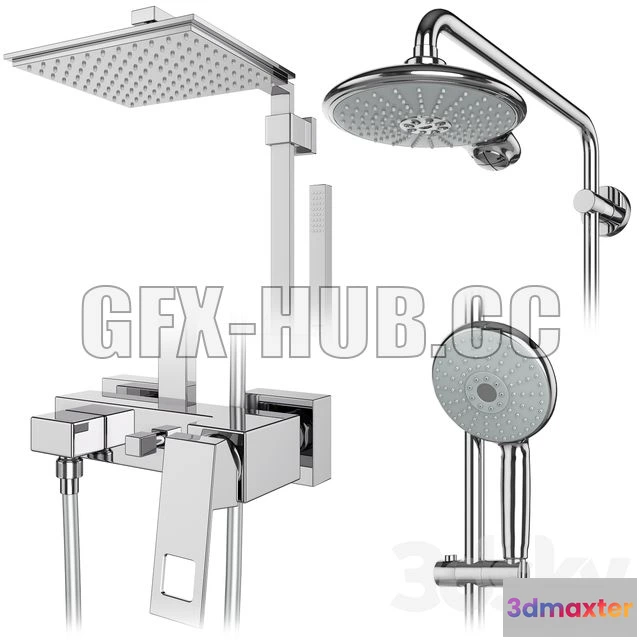 1201220 - FURNITURE 3D MODELS - GROHE Shower Systems Set 107