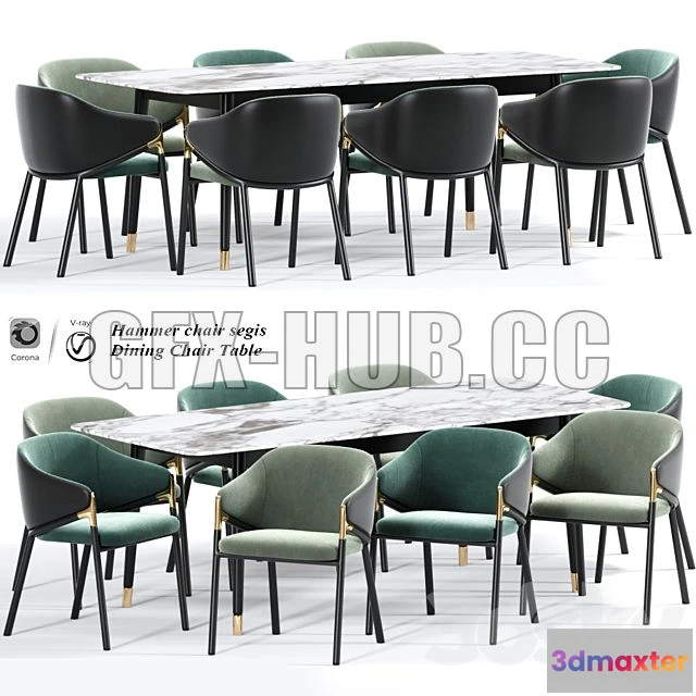 1201290 - FURNITURE 3D MODELS - Hammer Chair Segis Dining Chair Table