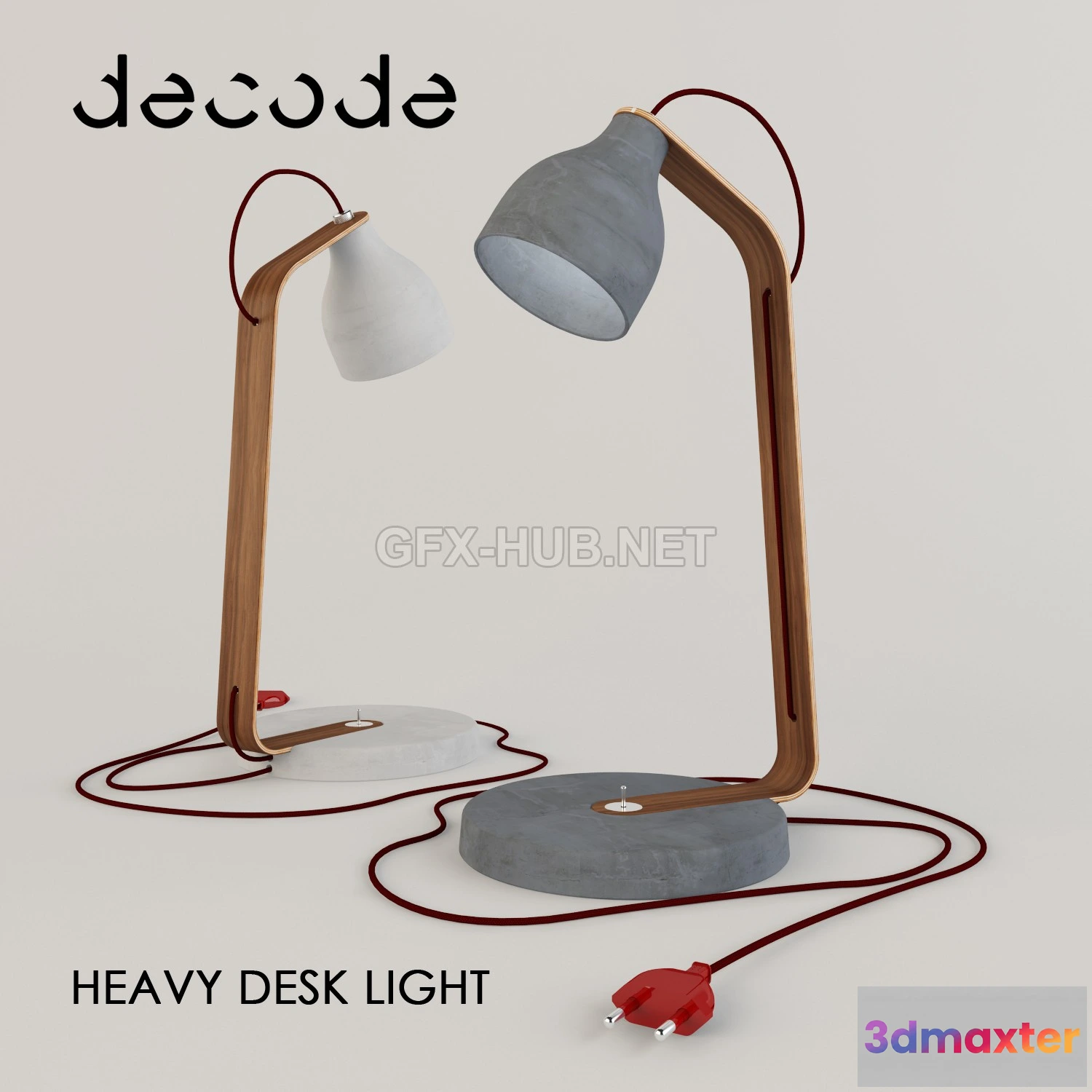 1201380 - FURNITURE 3D MODELS - Heavy Desk Light by Benjamin Hubert for Decode