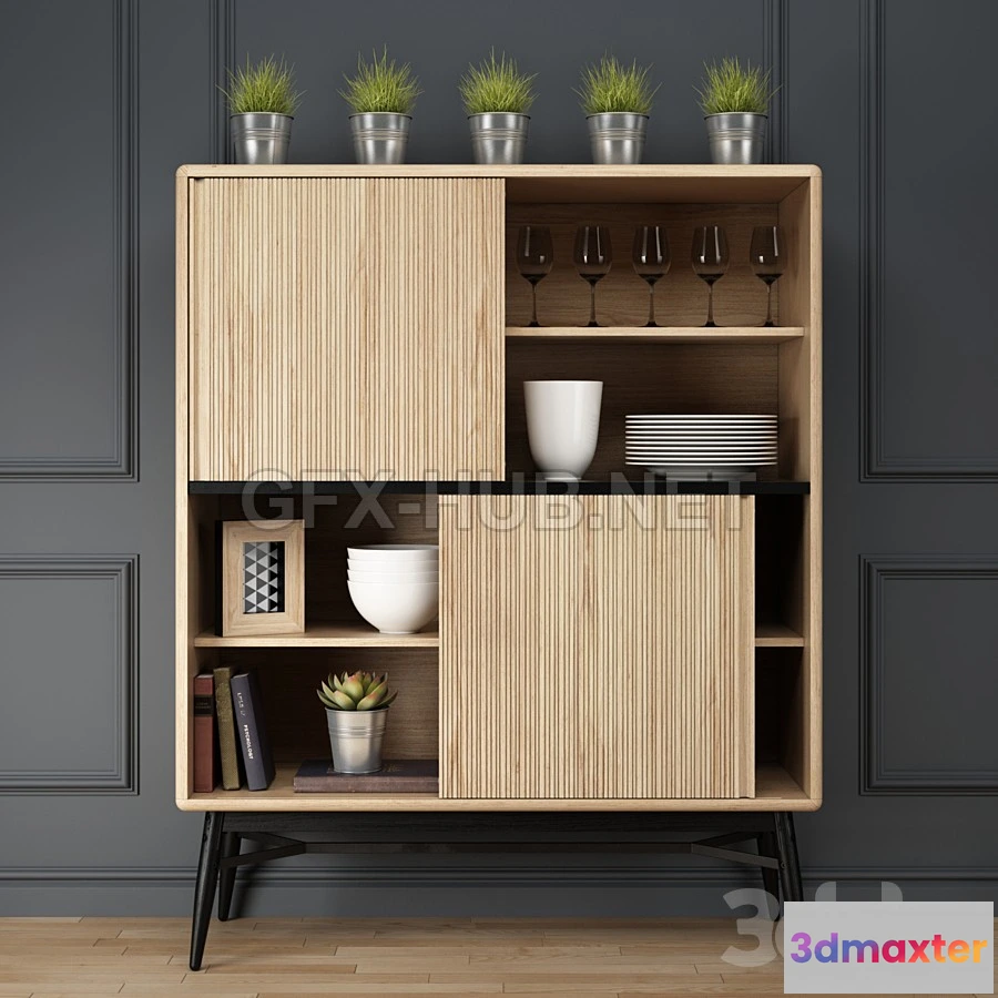 1201390 - FURNITURE 3D MODELS - Hendrix Bookshelf