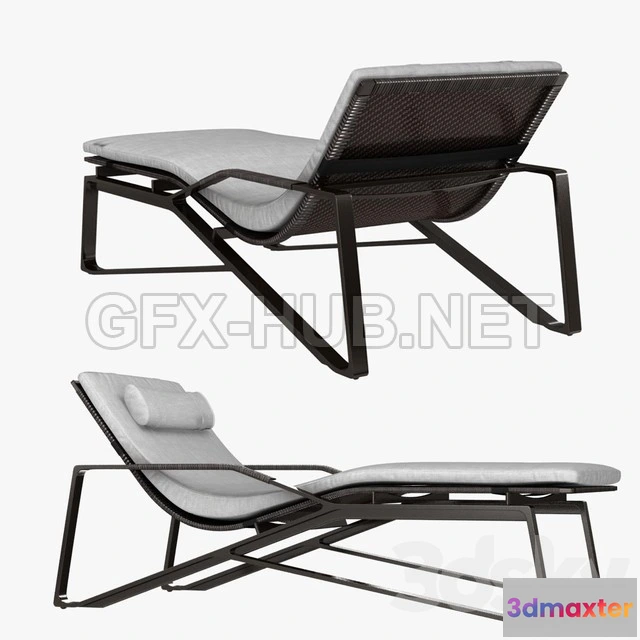 1201424 - FURNITURE 3D MODELS - Holly hunt moray chaise