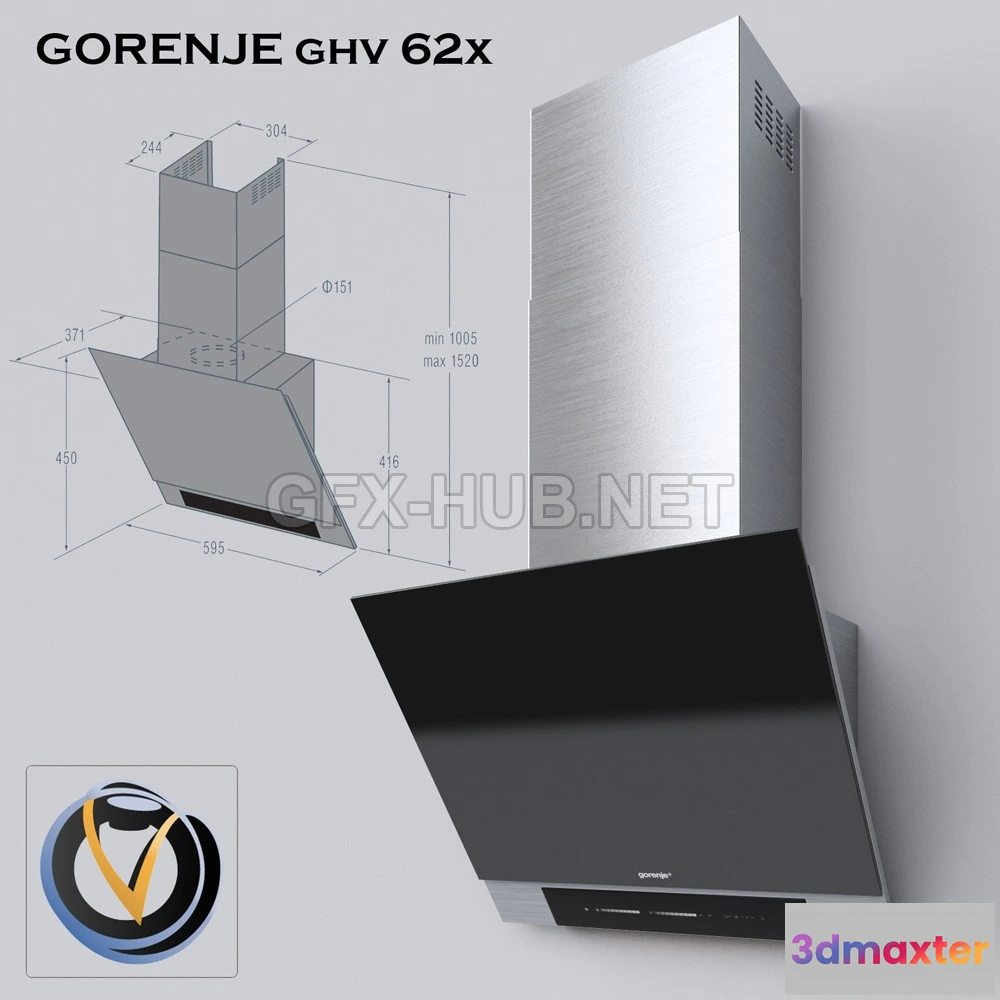 1201436 - FURNITURE 3D MODELS - Hood Gorenje ghv 62x