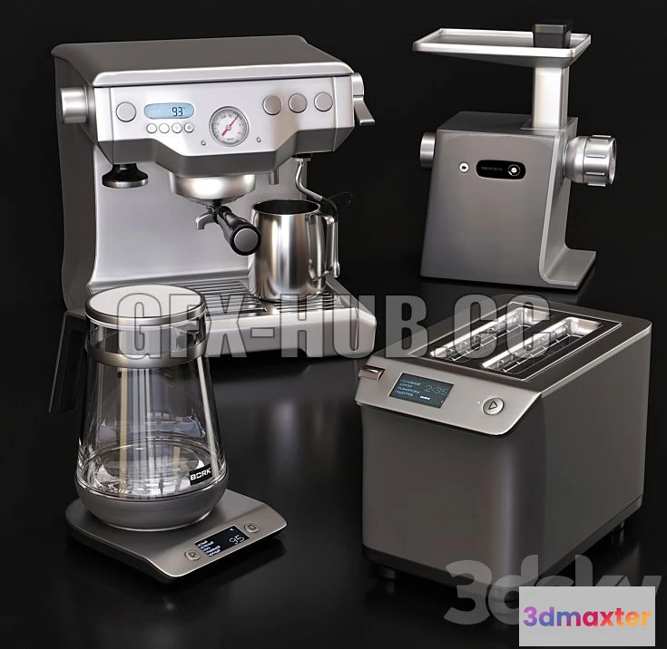 1201462 - FURNITURE 3D MODELS - Household appliances BORK silver