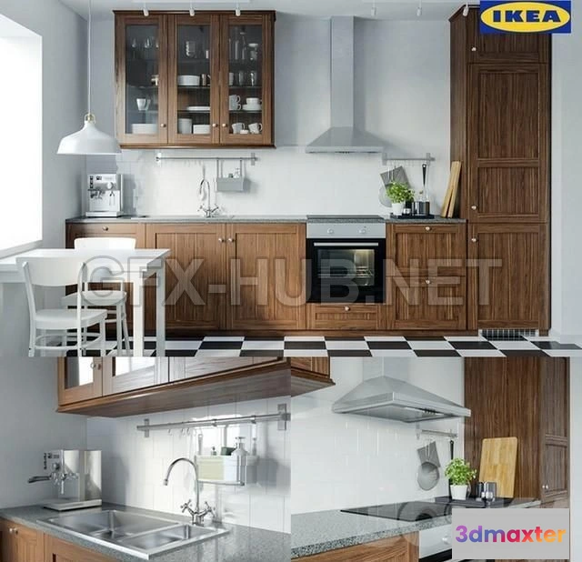 1201514 - FURNITURE 3D MODELS - Ikea Edserum Kitchen