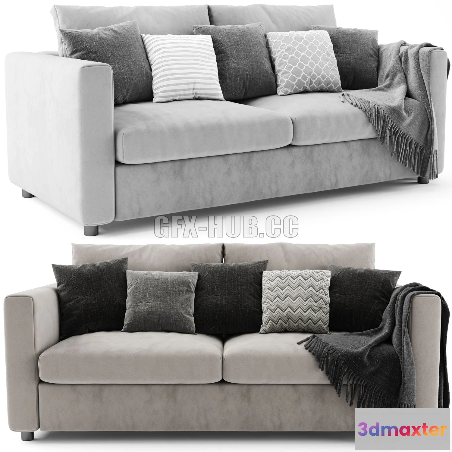 1201516 - FURNITURE 3D MODELS - Ikea Finnala 2 Seat Sofa