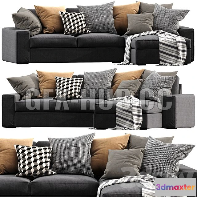 1201534 - FURNITURE 3D MODELS - IKEA Kivik Chaise Lounge