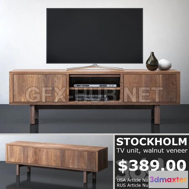 1201558 - FURNITURE 3D MODELS - IKEA STOCKHOLM TV unit