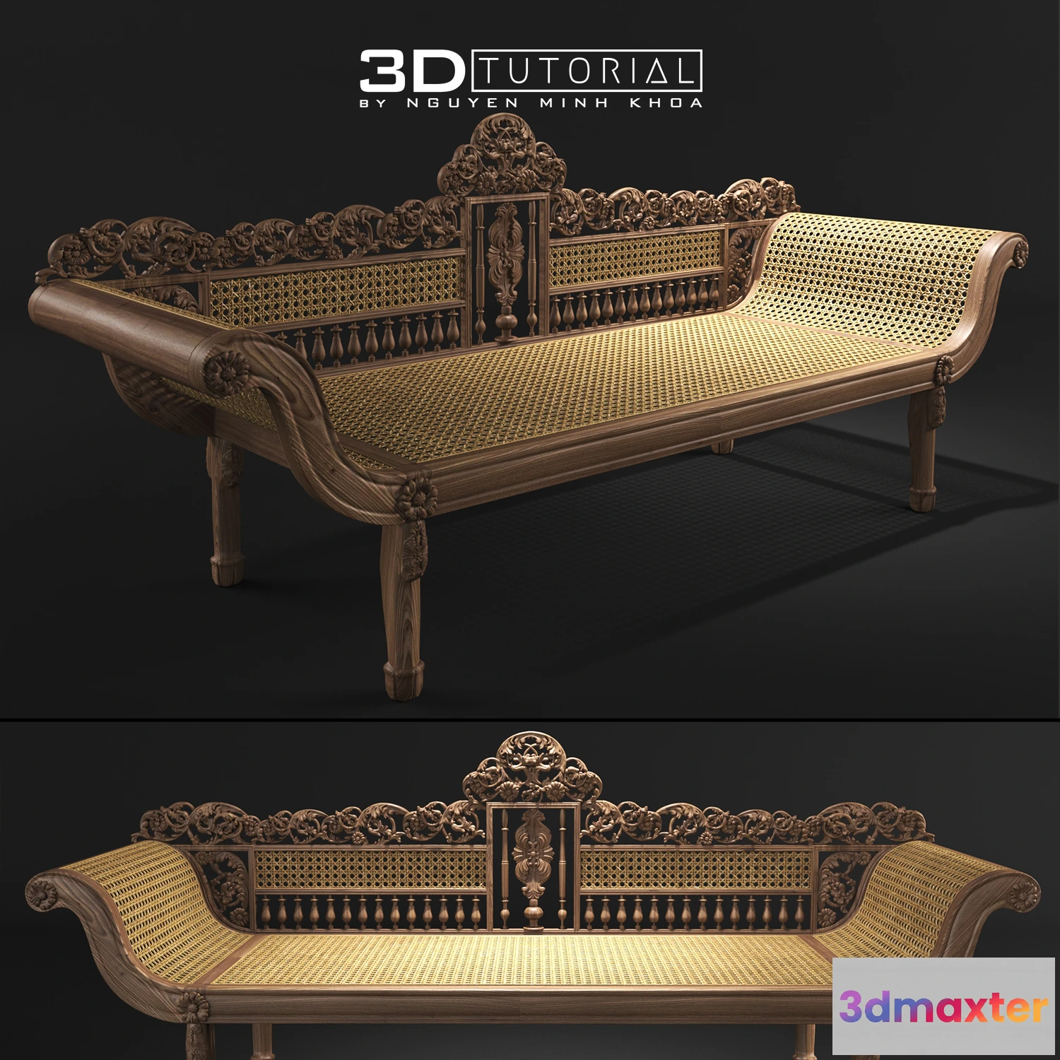 1201590 - FURNITURE 3D MODELS - Indochine Bench 2 modelbyNguyenMinhKhoa