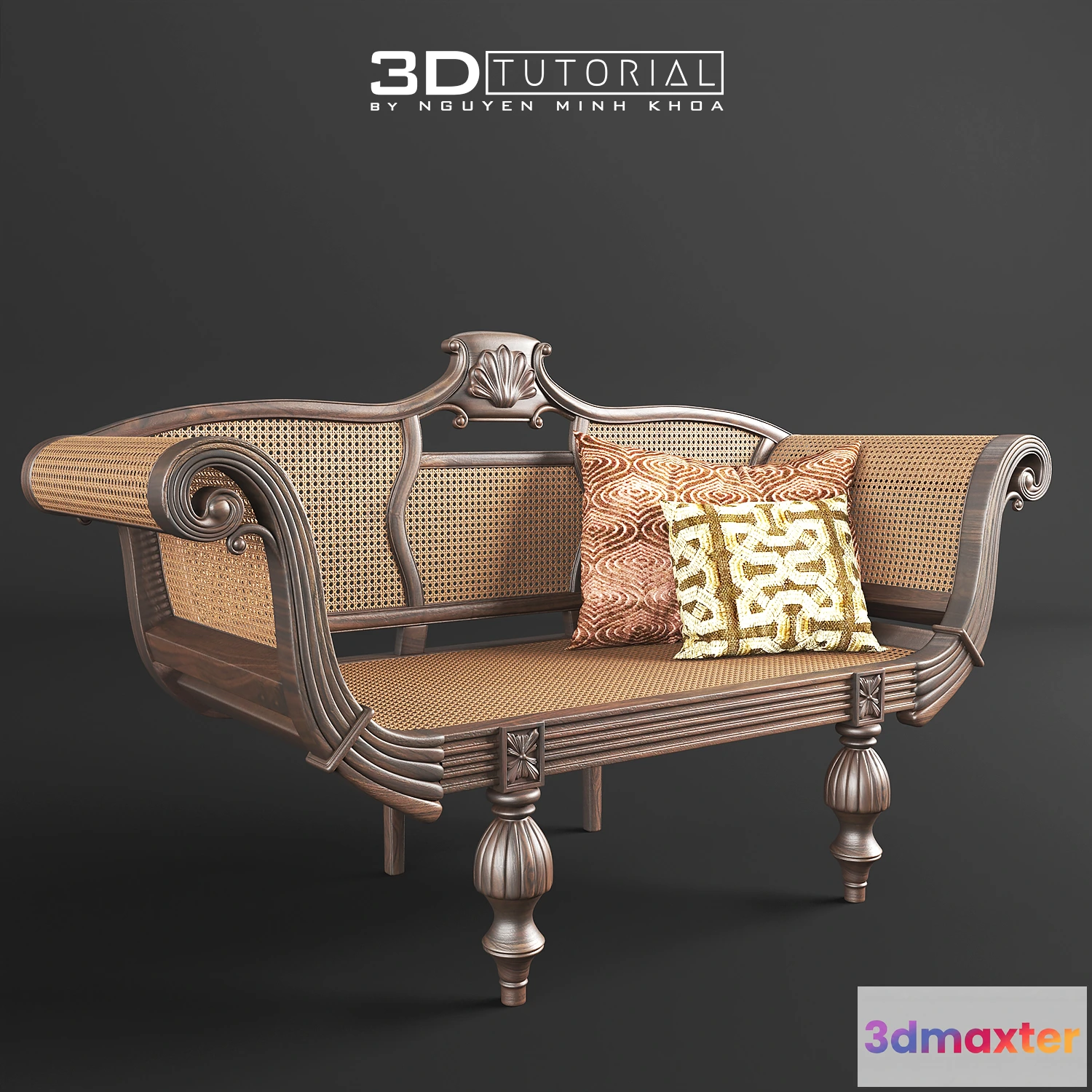 1201592 - FURNITURE 3D MODELS - Indochine Bench modelbyNguyenMinhKhoa