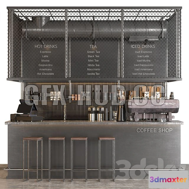 1201624 - FURNITURE 3D MODELS - Industrial Coffee Shop 2