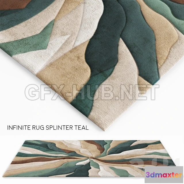 1201632 - FURNITURE 3D MODELS - Infinite Splinter Teal Rug