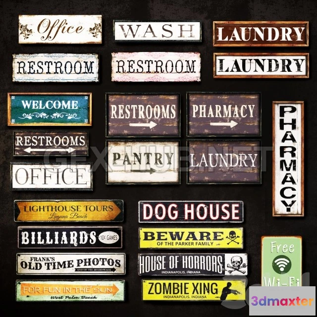 1201636 - FURNITURE 3D MODELS - Information plates