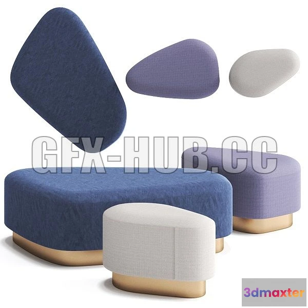 1201682 - FURNITURE 3D MODELS - Island Pouf by Saba Italia