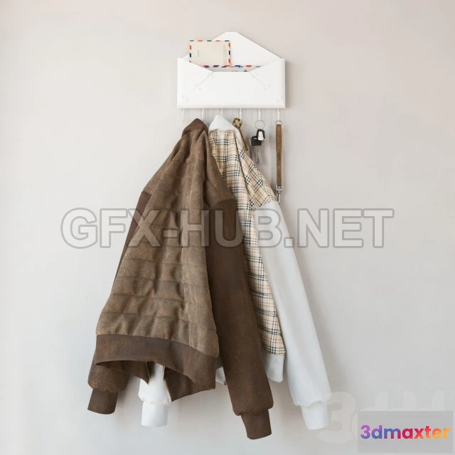 1201718 - FURNITURE 3D MODELS - Jackets on a hanger