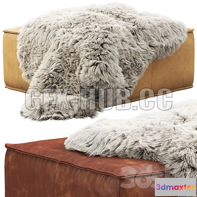 1201788 - FURNITURE 3D MODELS - Joybird Lyle Leather Ottoman