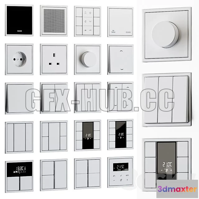 1201806 - FURNITURE 3D MODELS - JUNG LS Zero White