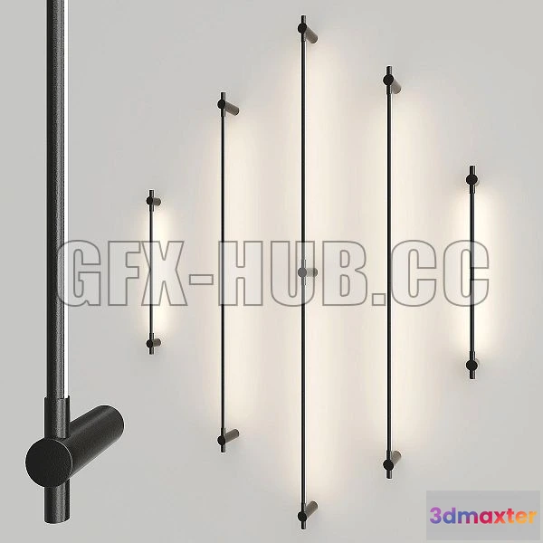 1201812 - FURNITURE 3D MODELS - Juniper Thin Single & Double Wall Lamps