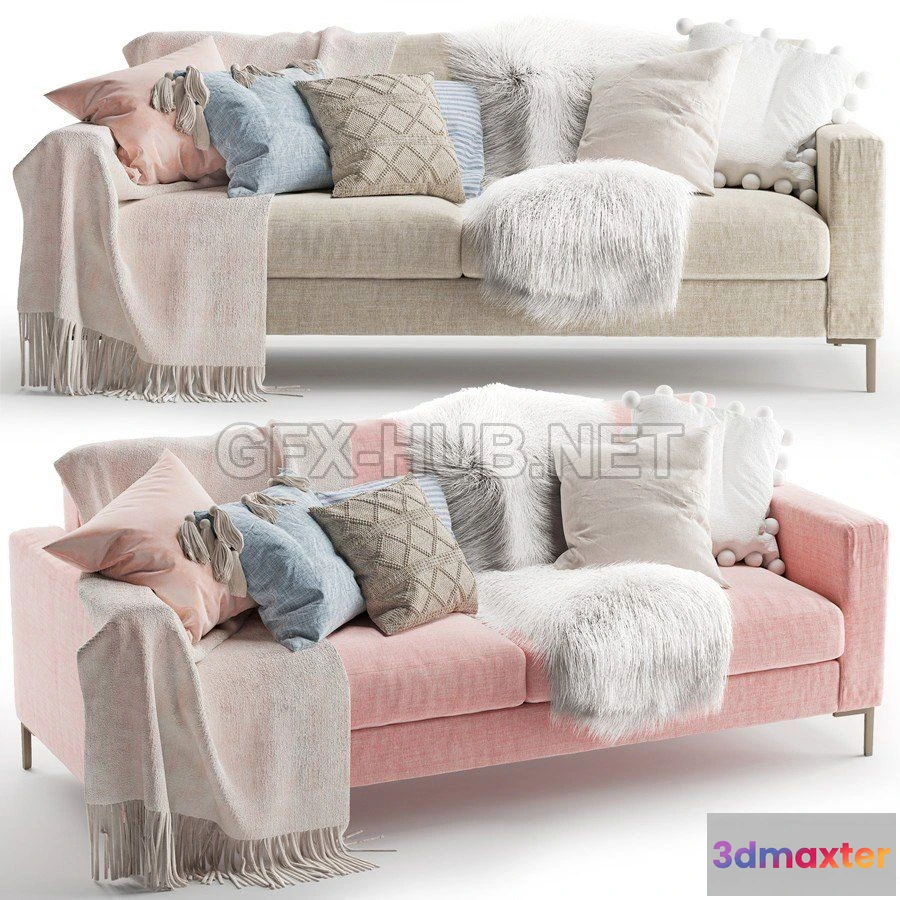 1201814 - FURNITURE 3D MODELS - Juno 3 Seater Sofa