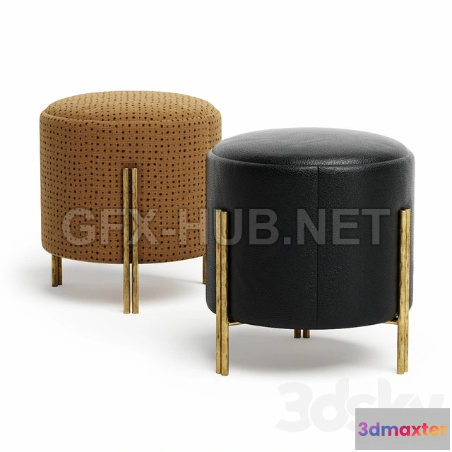 1201860 - FURNITURE 3D MODELS - Kelly Wearstler MELANGE FOOT STOOL