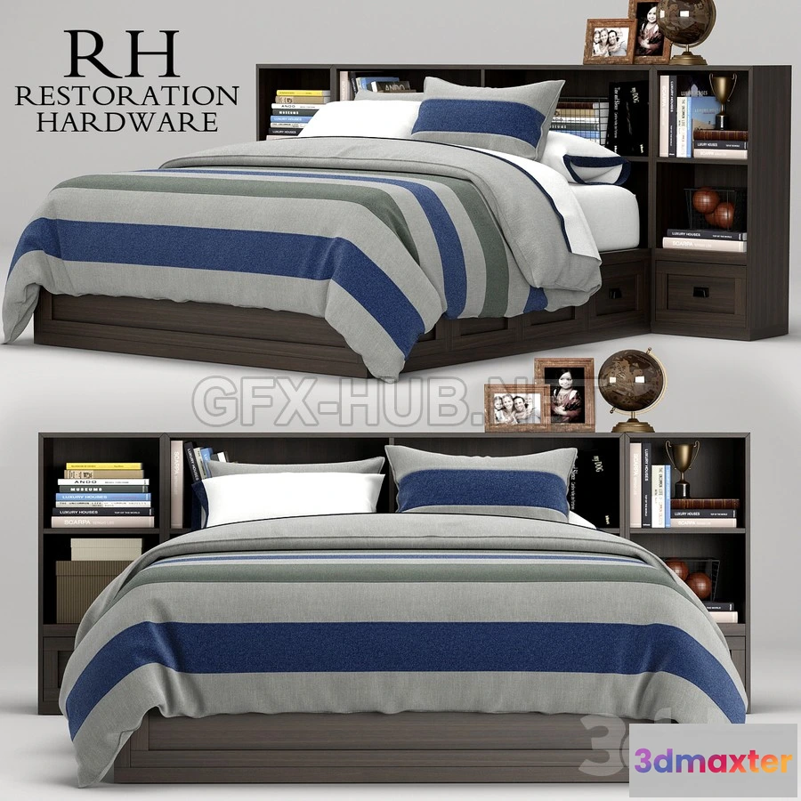 1201882 - FURNITURE 3D MODELS - Keynes Storage bed, RH Teen