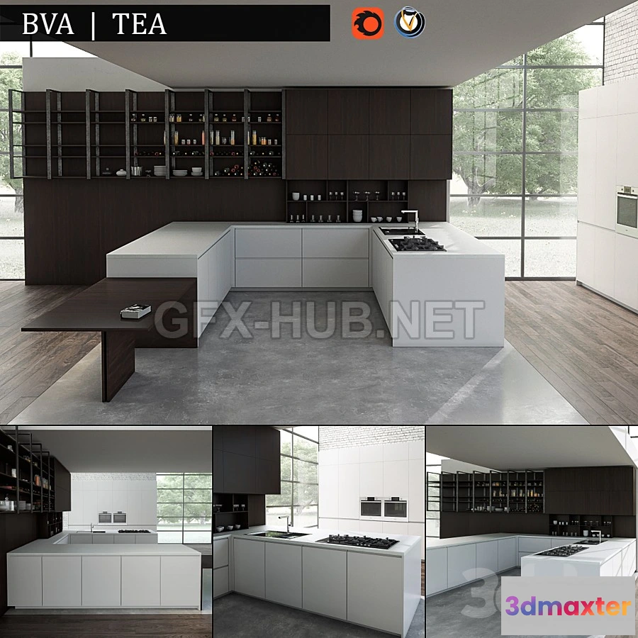 1201960 - FURNITURE 3D MODELS - Kitchen BVA TEA