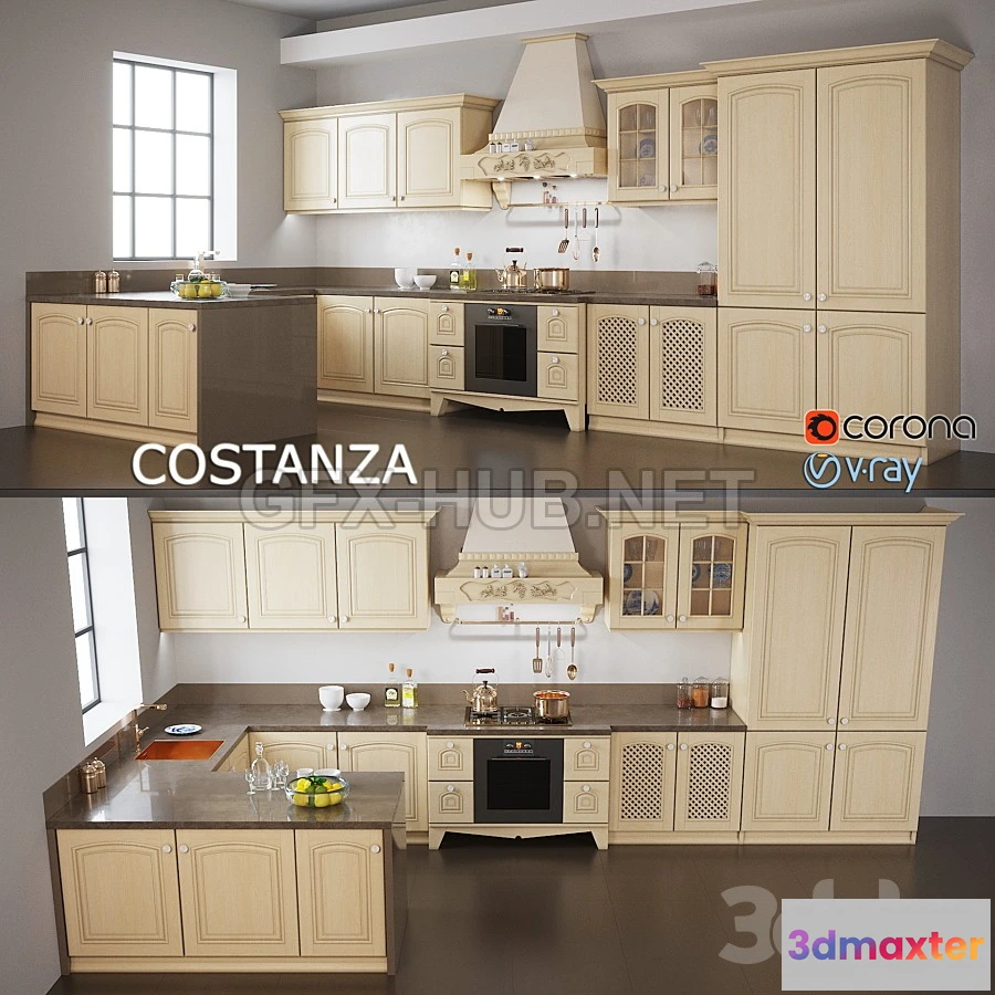 1201962 - FURNITURE 3D MODELS - Kitchen COSTANZA Classic Collection for ARREX