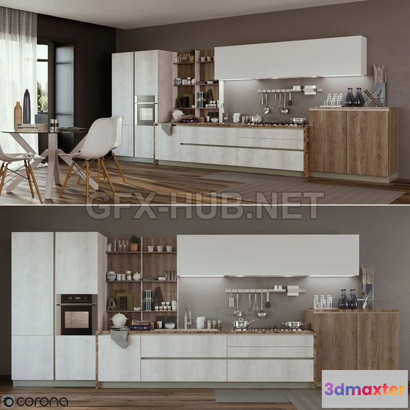 1201966 - FURNITURE 3D MODELS - Kitchen Cucine Stosa Infinity