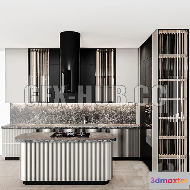 1202002 - FURNITURE 3D MODELS - Kitchen Modern82 Italian Design