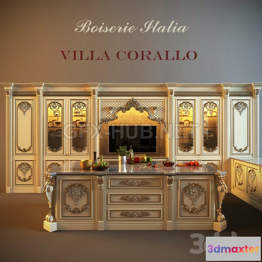 1202050 - FURNITURE 3D MODELS - Kitchen Villa Corallo