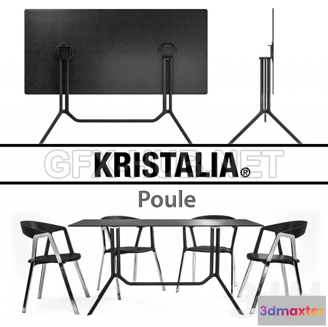 1202078 - FURNITURE 3D MODELS - Kristalia Poule and Compas