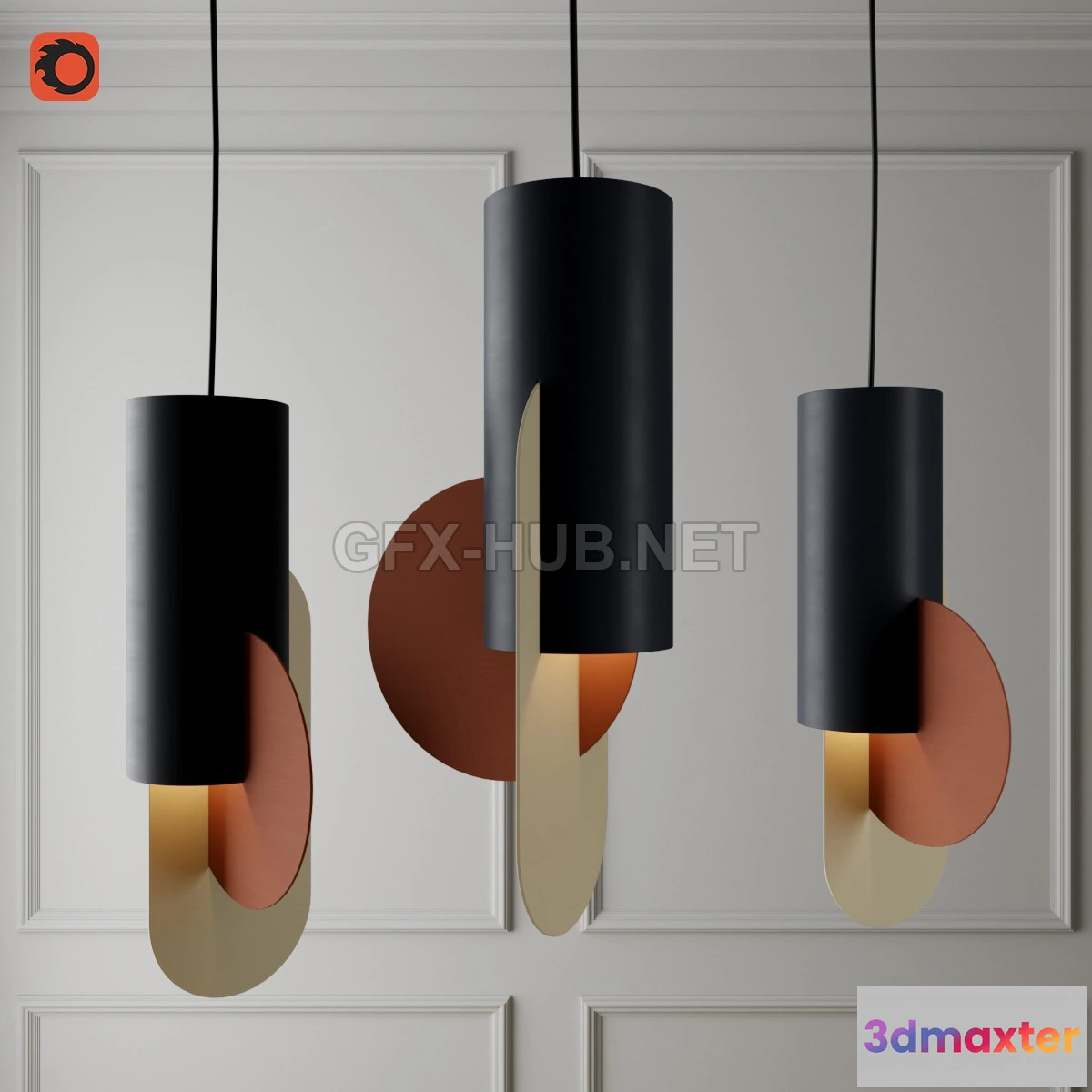 1202150 - FURNITURE 3D MODELS - Lamp Suprematic Three CS1