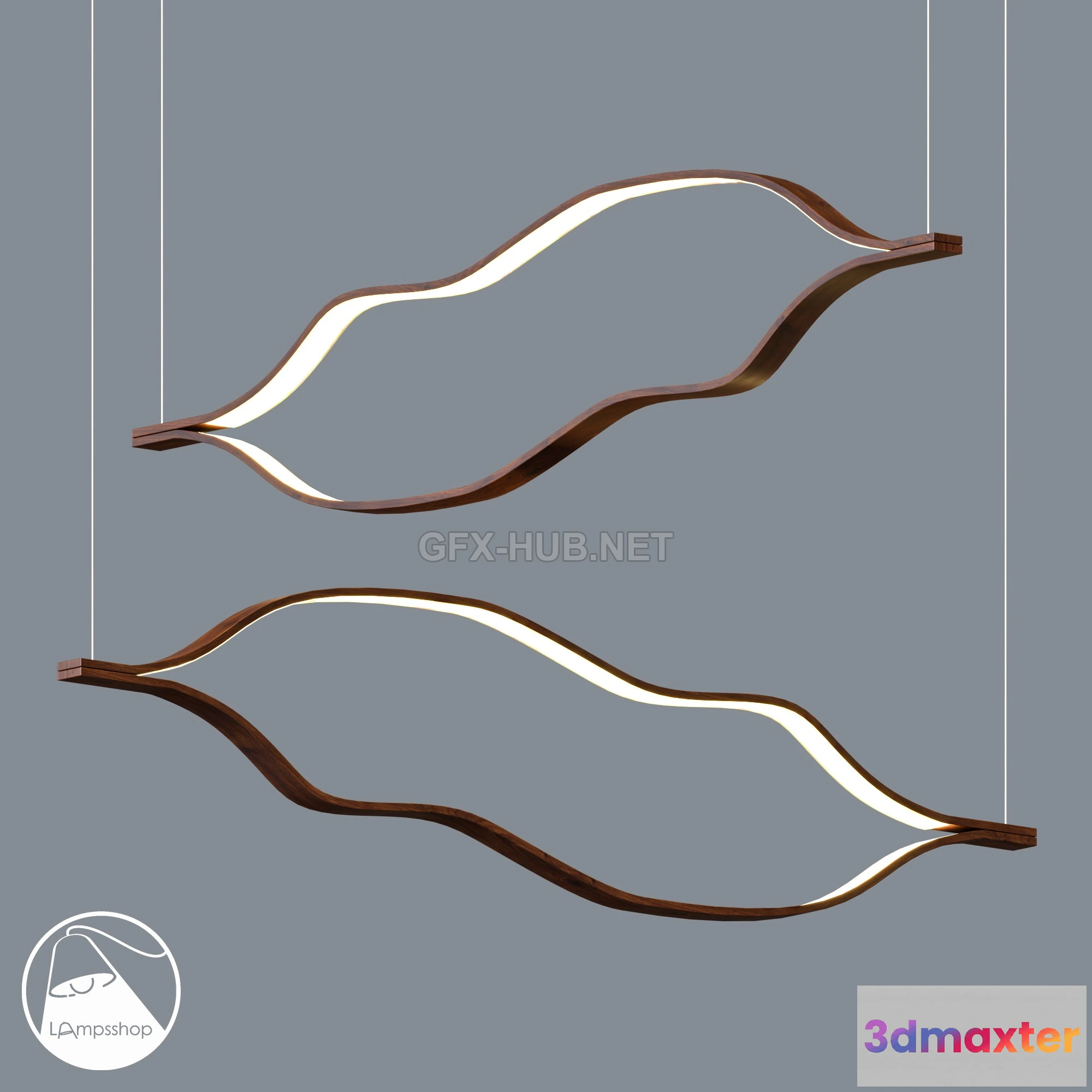 1202176 - FURNITURE 3D MODELS - LampsShop.ru L1312 Chandelier Wave