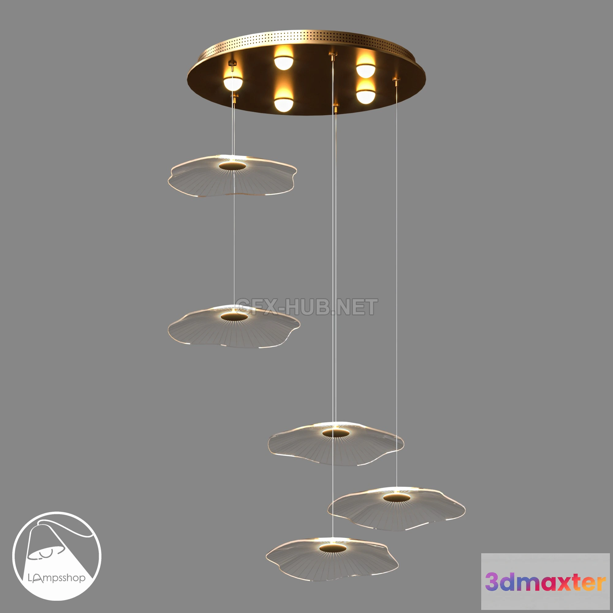 1202178 - FURNITURE 3D MODELS - LampsShop.ru L1362 Chandelier Jellyfish