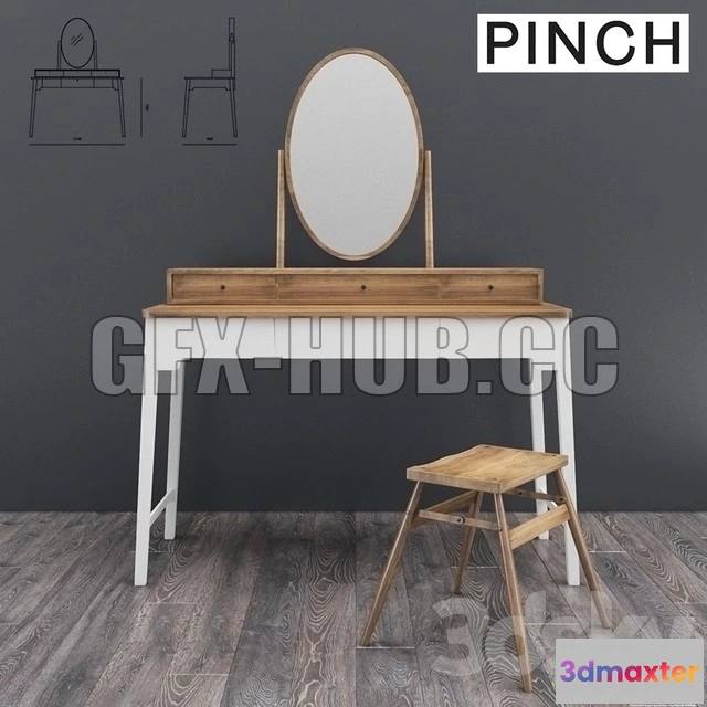 1202180 - FURNITURE 3D MODELS - Lana dressing table by PINCH