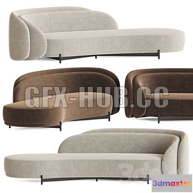 1202244 - FURNITURE 3D MODELS - Layered Back Sofa