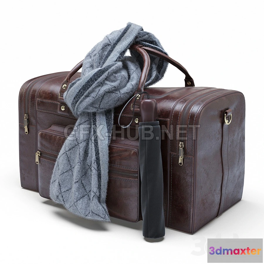1202270 - FURNITURE 3D MODELS - Leather Military Duffle Bag