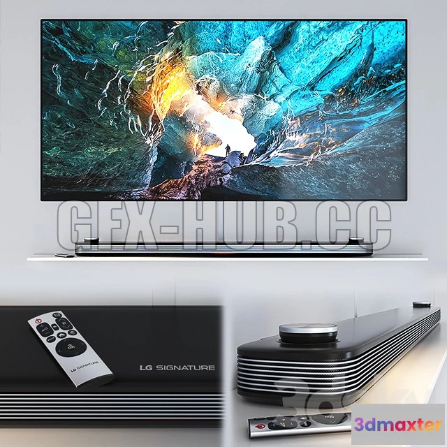 1202344 - FURNITURE 3D MODELS - LG SIGNATURE Wallpapper OLED 4K TV