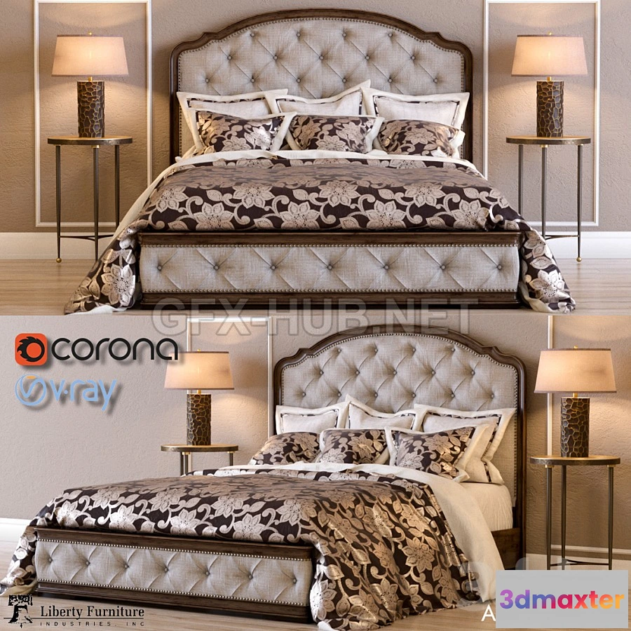 1202346 - FURNITURE 3D MODELS - Liberty Amelia Queen Bed