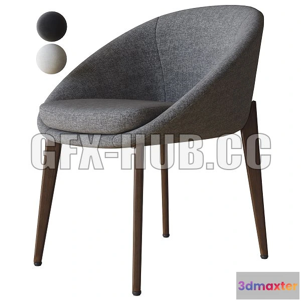 1202350 - FURNITURE 3D MODELS - Lido Dining Chair Minotti
