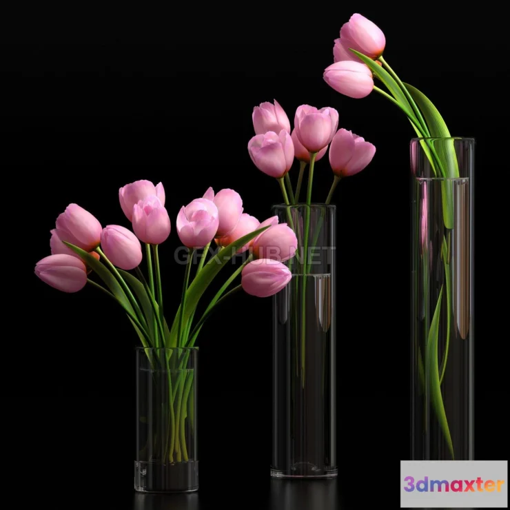 1202368 - FURNITURE 3D MODELS - LIGHT PINK TULIPS