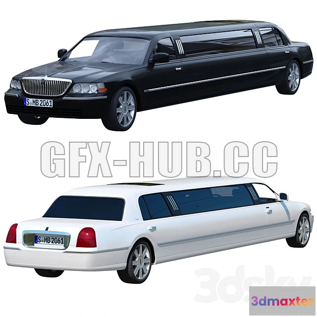 1202384 - FURNITURE 3D MODELS - Lincoln Town Car Limousine