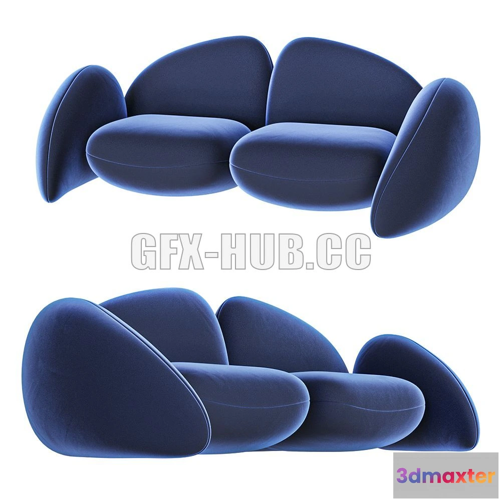 1202408 - FURNITURE 3D MODELS - LITHOS sofa 2 seats size