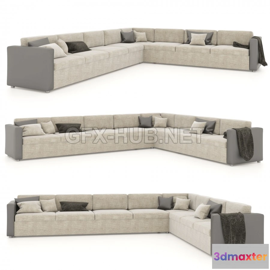 1202456 - FURNITURE 3D MODELS - Long Sofa V05