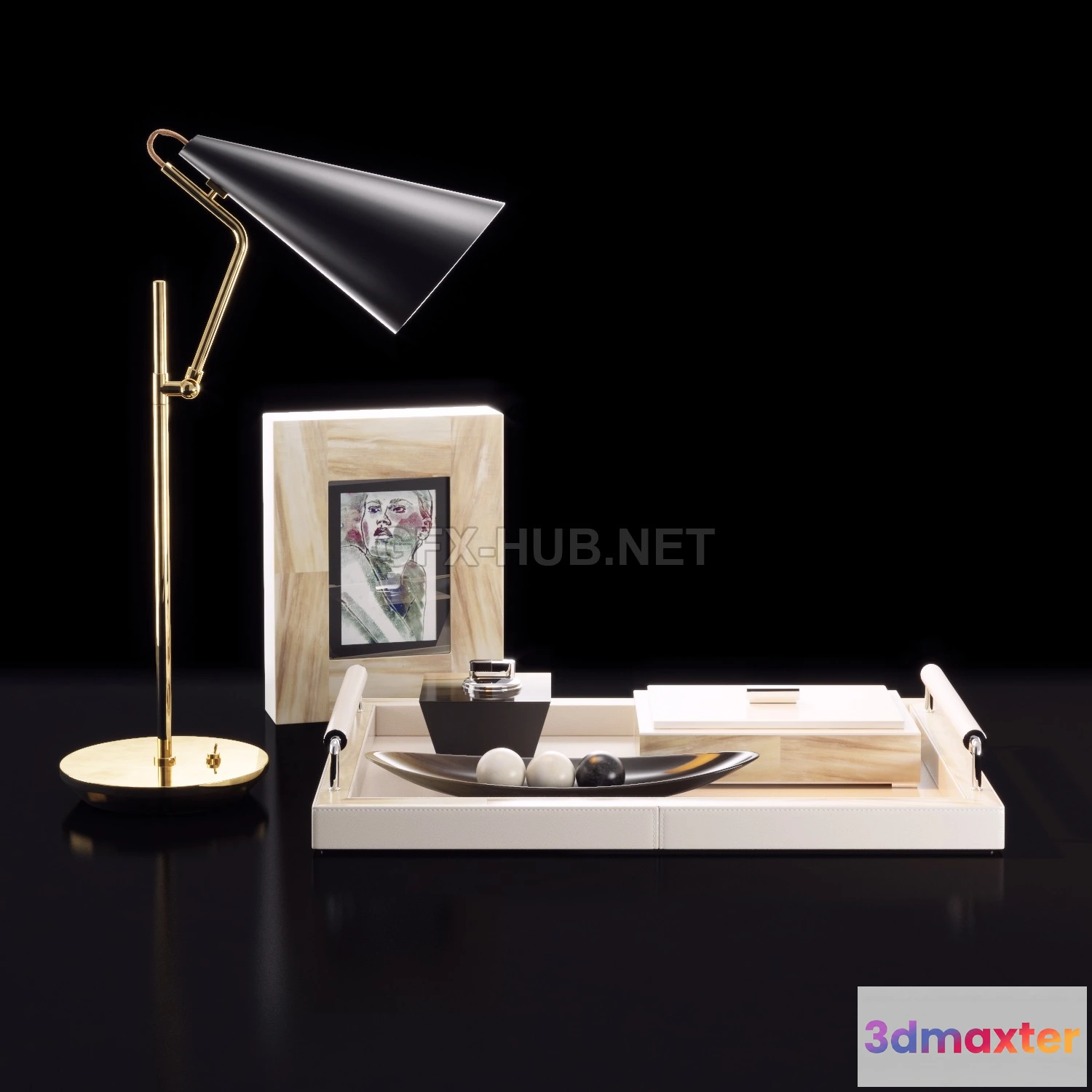 1202538 - FURNITURE 3D MODELS - Luxury decorative set